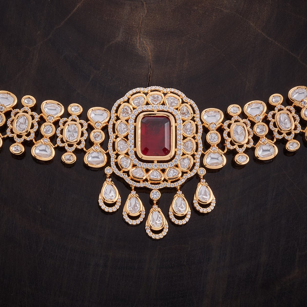 Kundan Necklace ruby and green colours