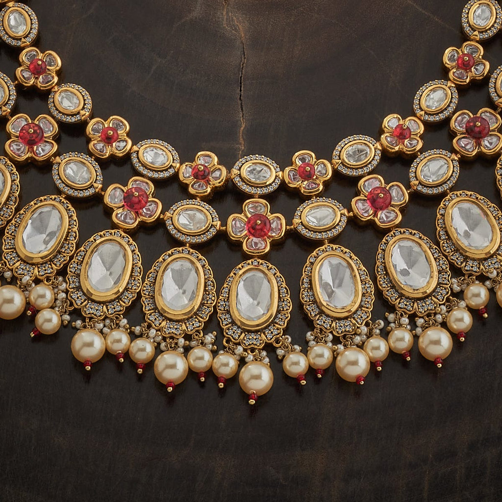 Kundan Necklace hanging earrings