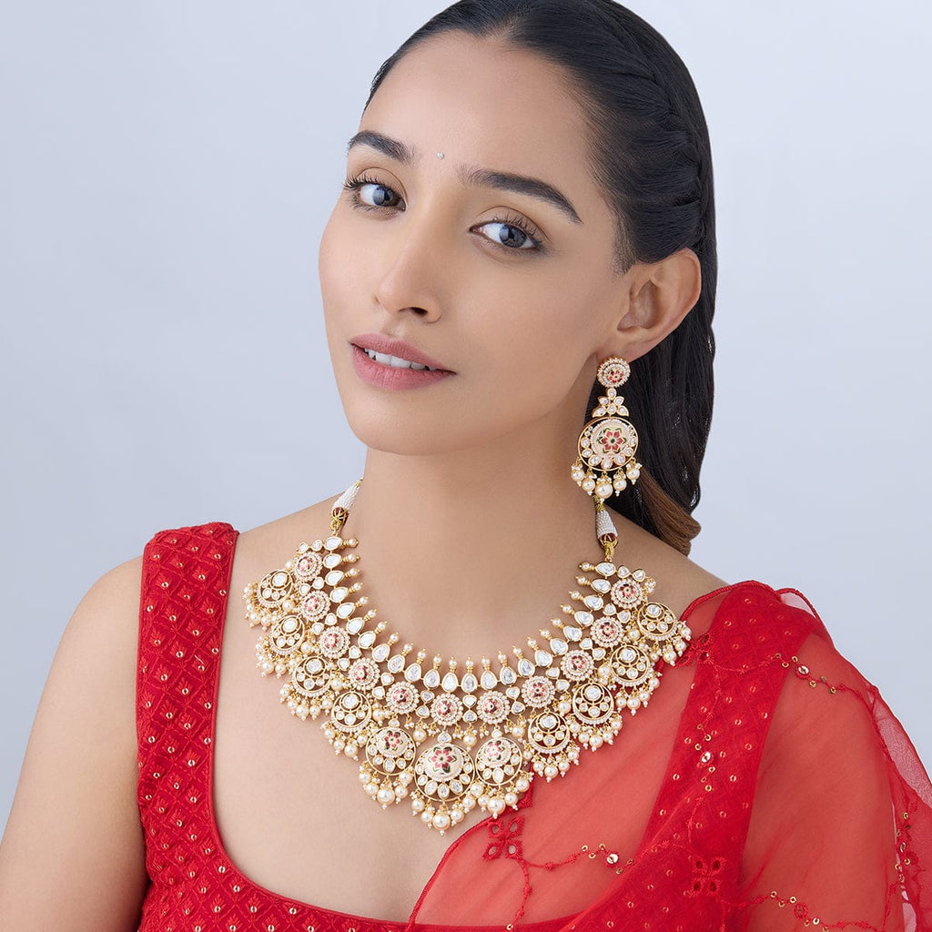 Kundan Necklace radiating Meena polishes