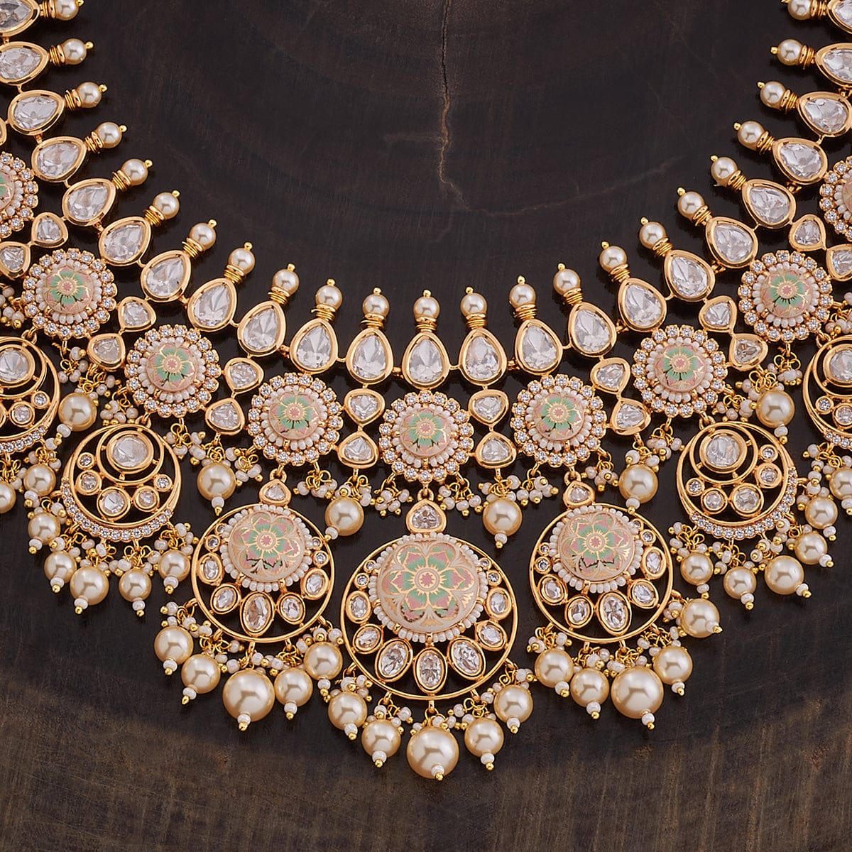 Kundan Necklace radiating Meena polishes