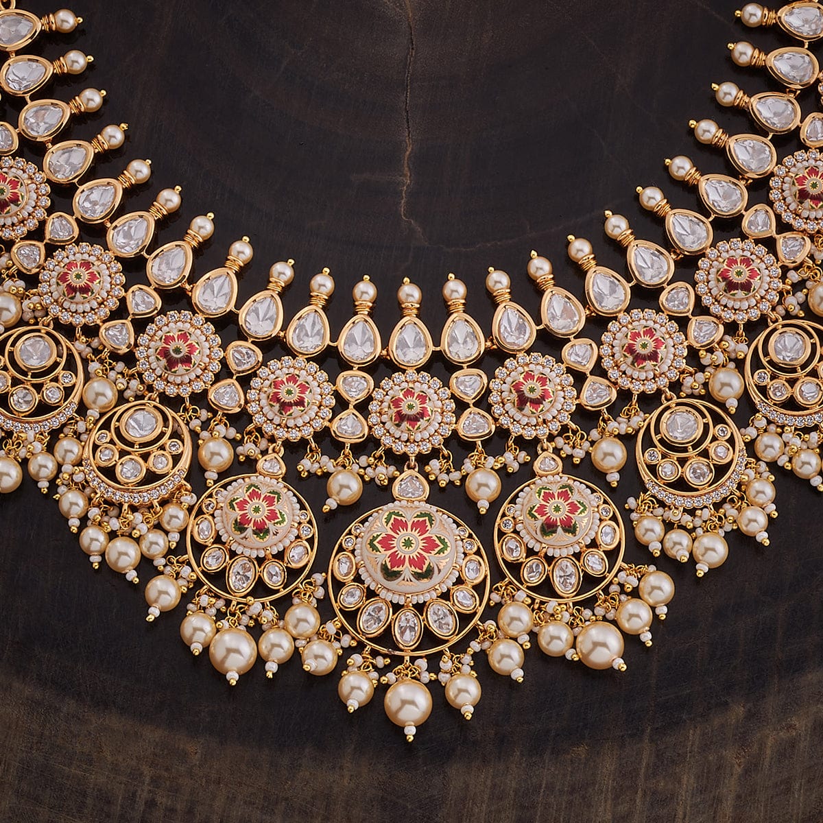 Kundan Necklace radiating Meena polishes