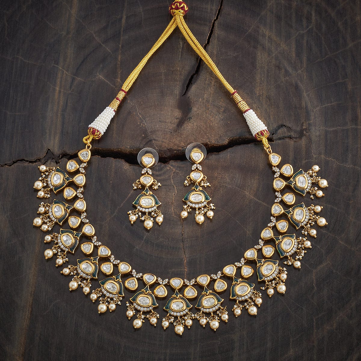 Kundan Necklace Hangings Push Back