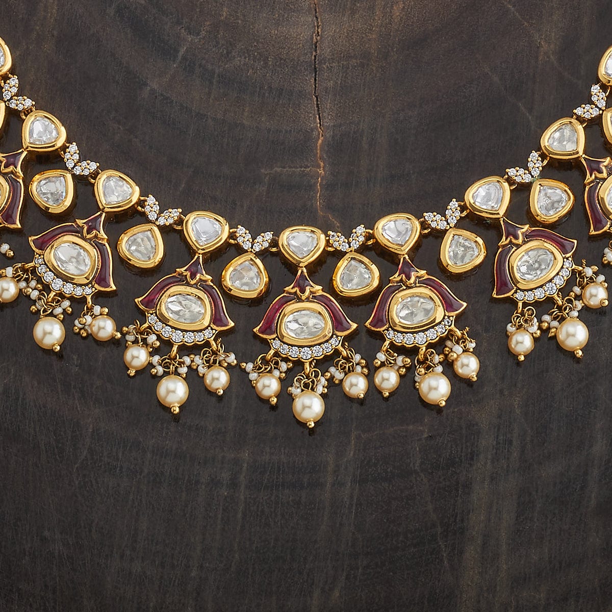 Kundan Necklace Hangings Push Back