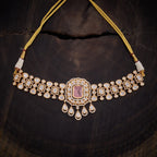 Kundan Necklace Chokers Kundan Stones Copper Alloy