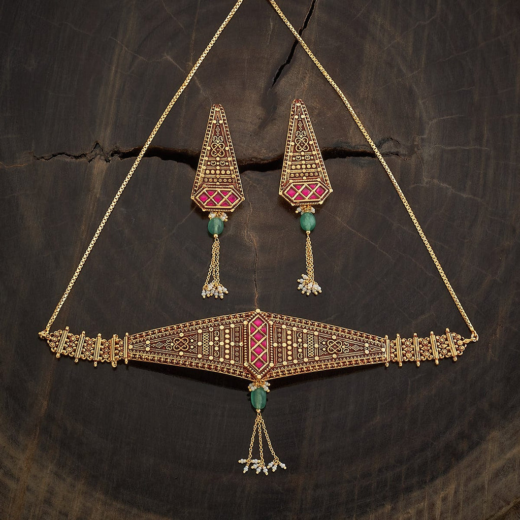 Kundan Necklace Push Back