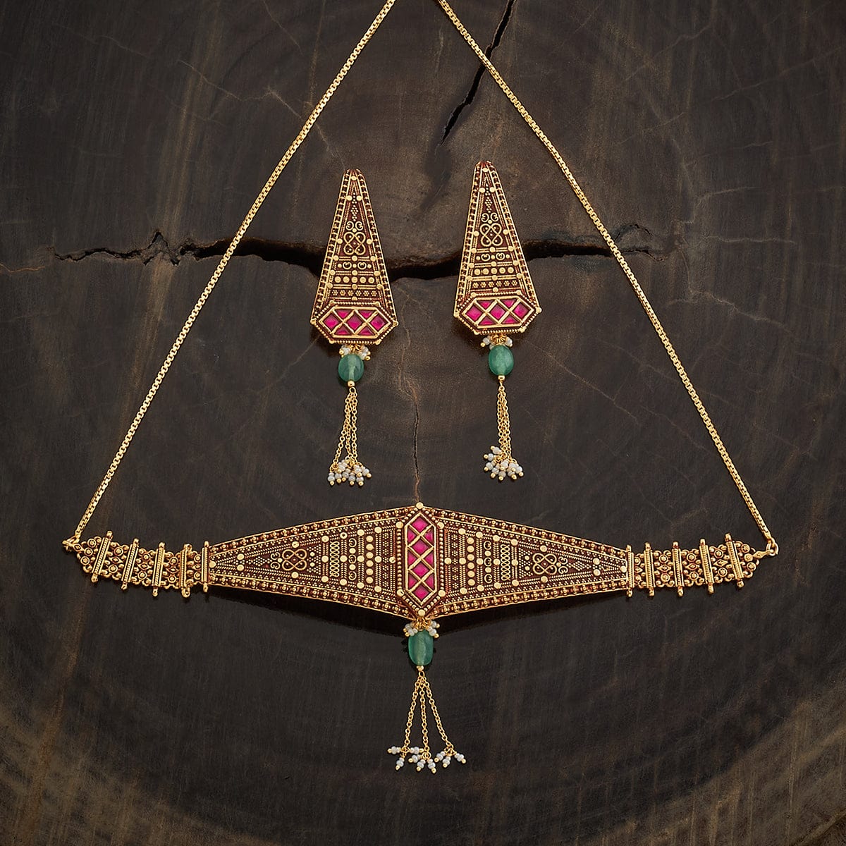 Kundan Necklace Push Back