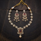 Kundan Necklace  green and ruby stones