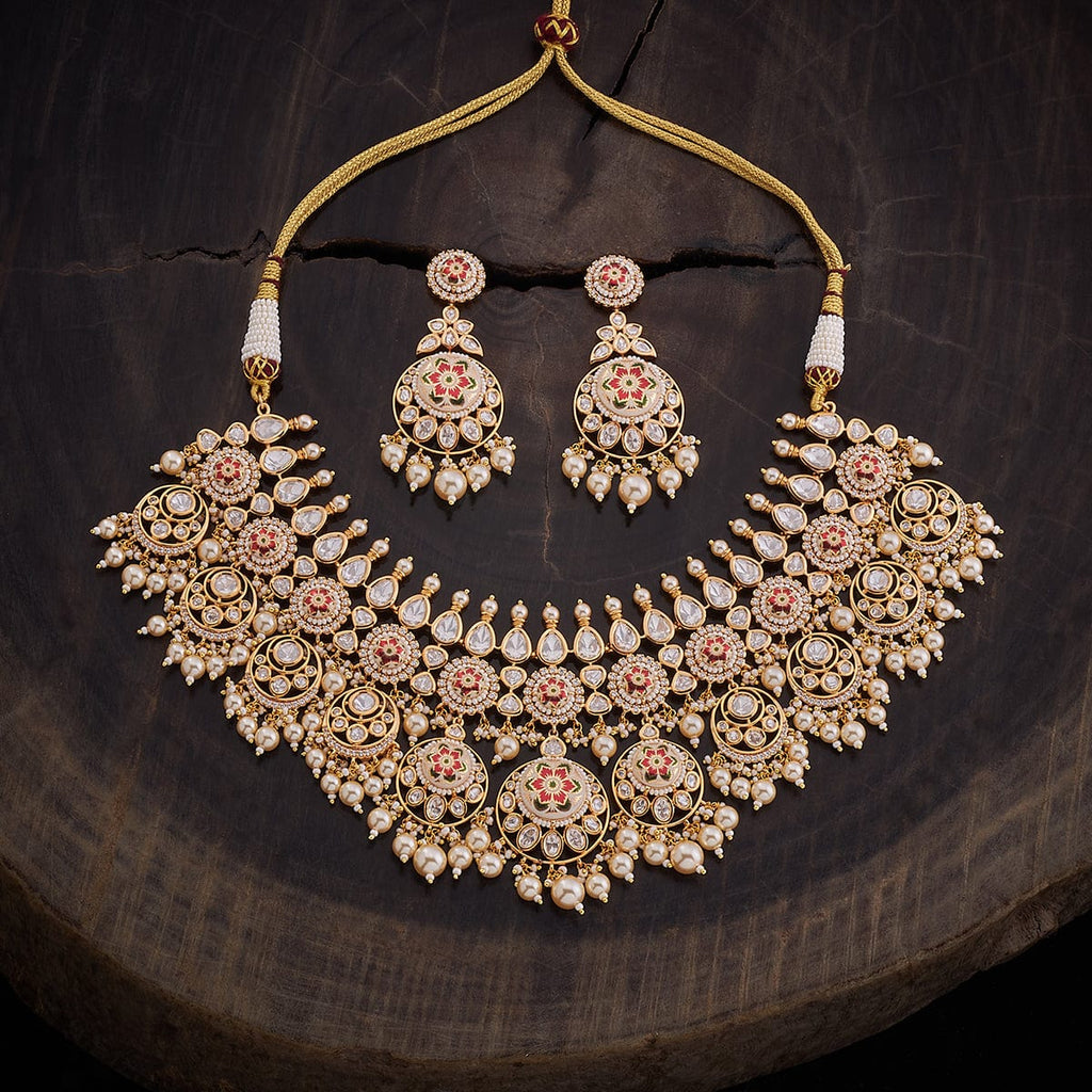 Kundan Necklace radiating Meena polishes