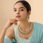 Kundan Necklace Short Adjustable