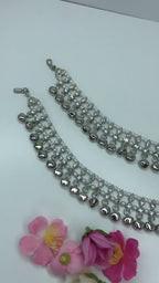 Anklets Pair in silver Colour with Ghungroo Adjustable sizePayalPunjebanJhanjranPremium Quality