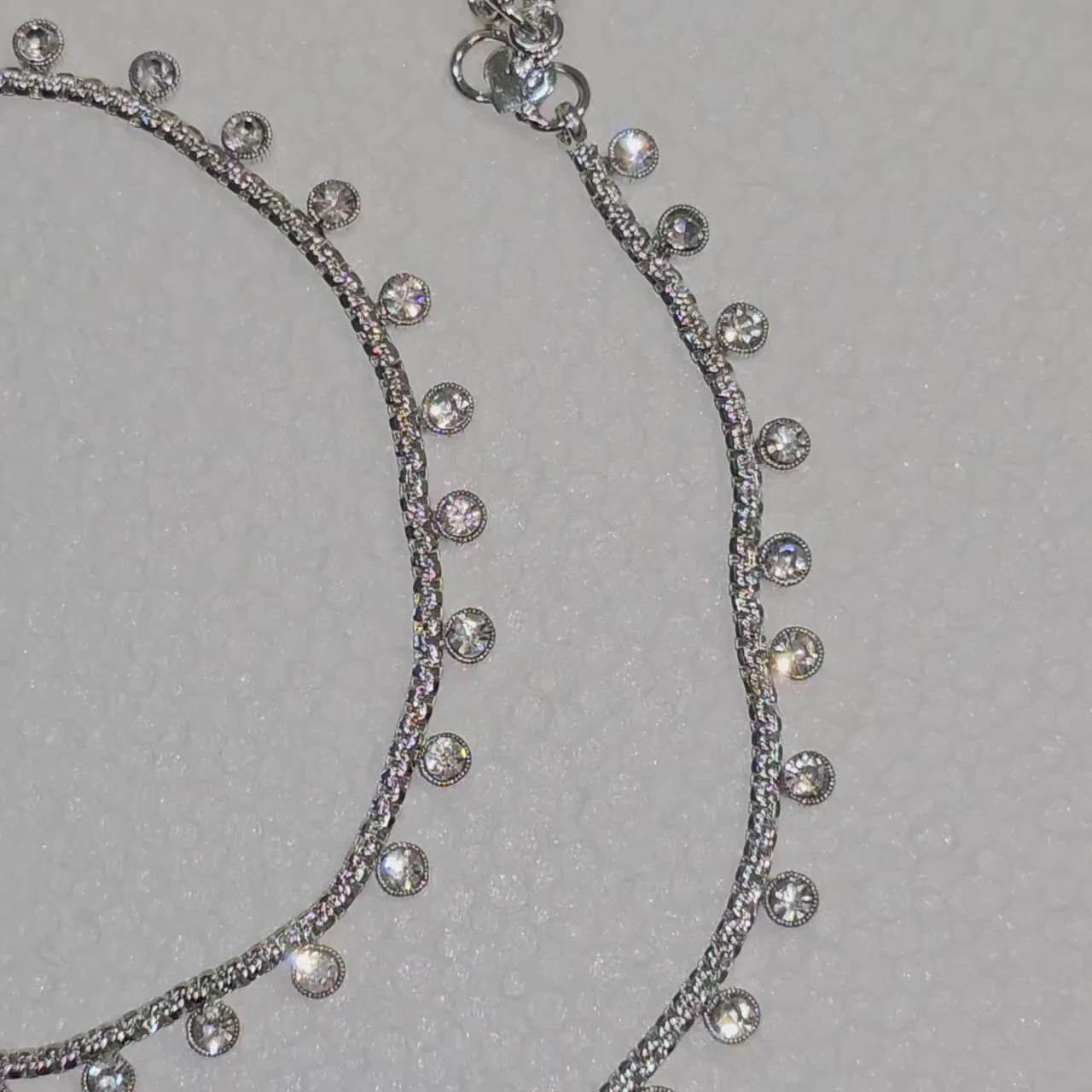 Silver Plated Polki Anklet, Payal for Women, Ankle Bracelet, Jhanjar, Trendy Jewelry