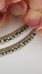 Gold Moti Anklet Payal Simple Pearl Temple Anklet Payal Jhanjran Panjeb Boho