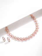 Rose Gold-Plated CZ-Studded Necklace Set  One of the most versatile forms