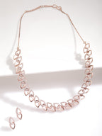 Rose Gold-Plated CZ-Studded Necklace Set  One of the most versatile forms