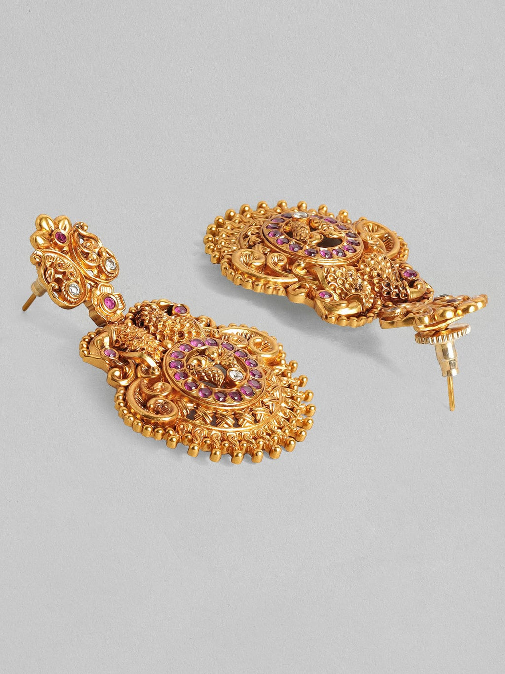 Gold Plated Handcrafted Faux Ruby & Filigree Traditional Necklace Set celebrating a special Occasion : - a birthday, wedding