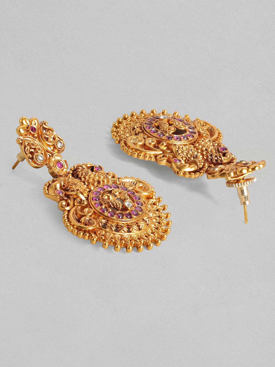Gold Plated Handcrafted Faux Ruby & Filigree Traditional Necklace Set celebrating a special Occasion : - a birthday, wedding
