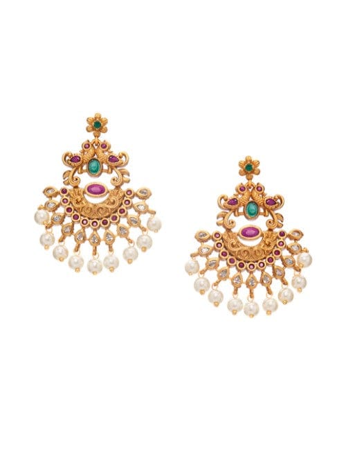 Gold-Plated Handcrafted Faux Ruby Temple Jewellery Set  to any wardrobe  advisable to avoid