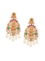 Gold-Plated multicolor CZ studded temple Jewellery Set splash of personality
