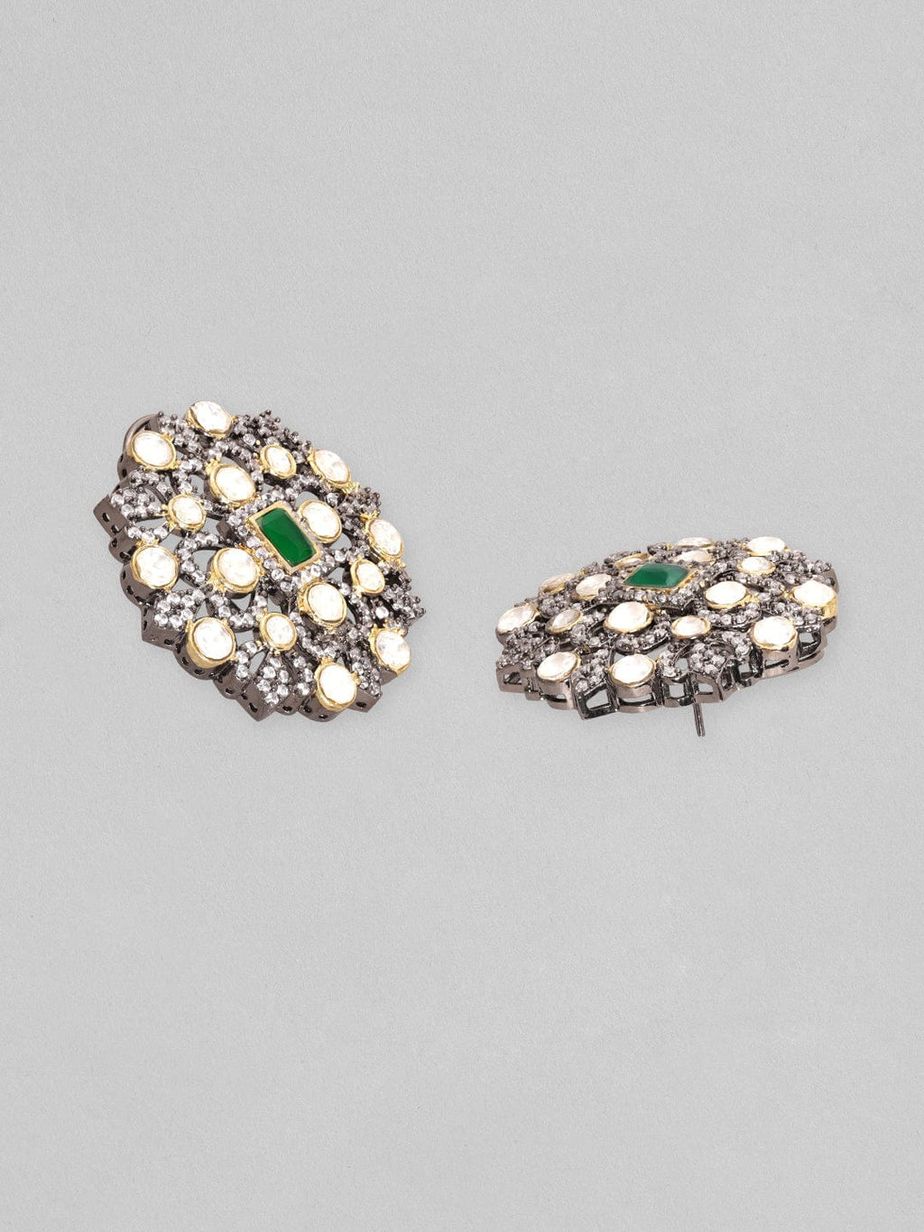 Black Gold Plated Polki Zirconia & Pearl Beaded Choker Set water and organic chemicals