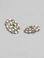 Black Gold Plated Polki Zirconia & Pearl Beaded Choker Set water and organic chemicals