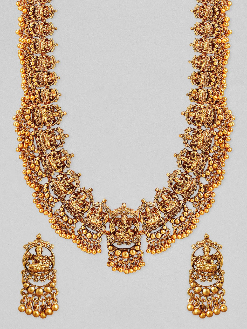 Gold Plated Temple Necklace Set 68
