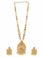 Gold-Toned Necklace Set with Radiant Charm exudes a captivating allure