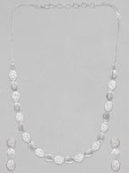 Rhodium Plated Zircon Studded Necklace Set