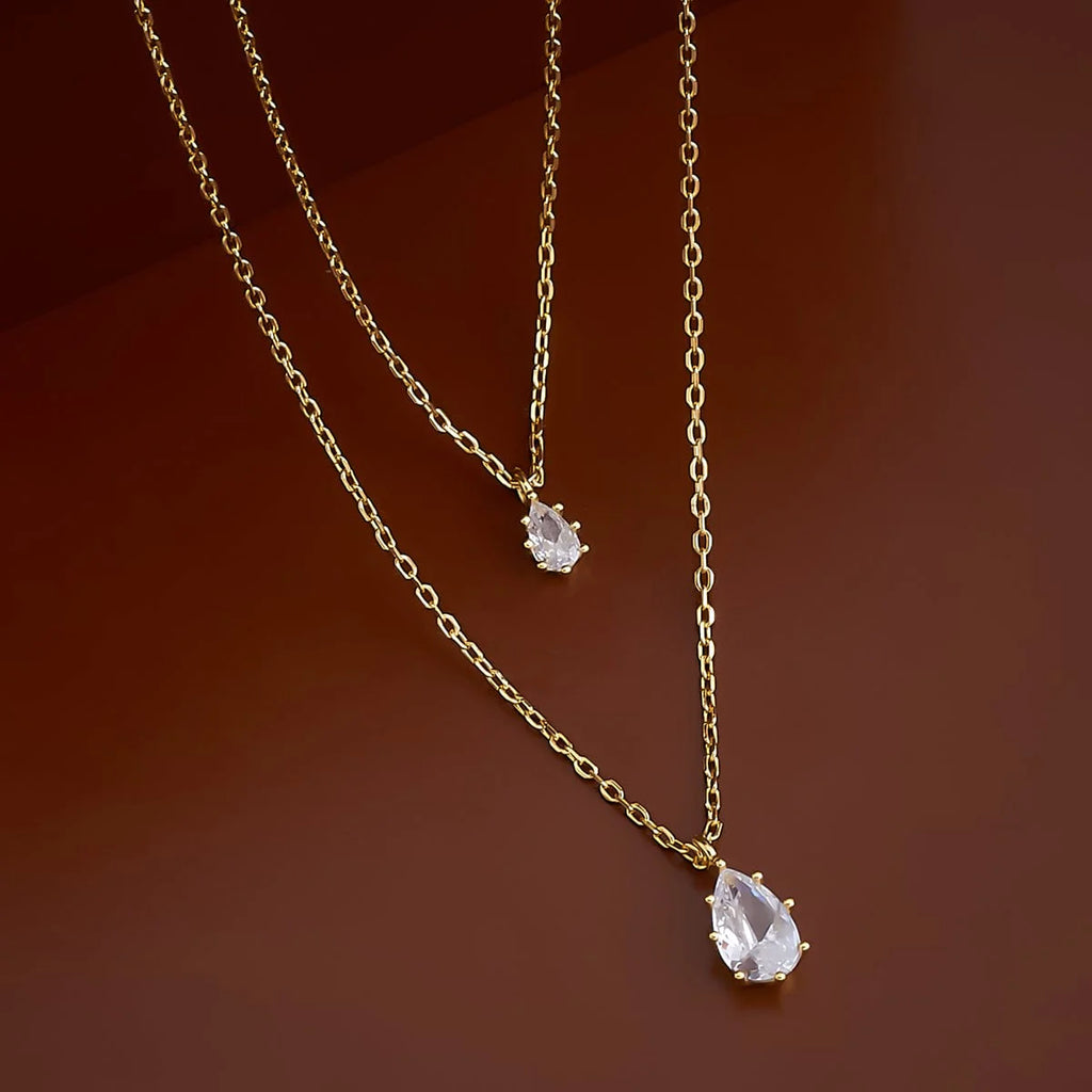 Silver White Stone Necklace