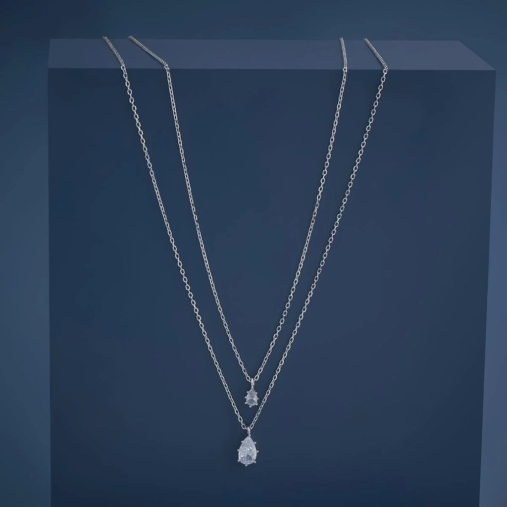 Silver White Stone Necklace