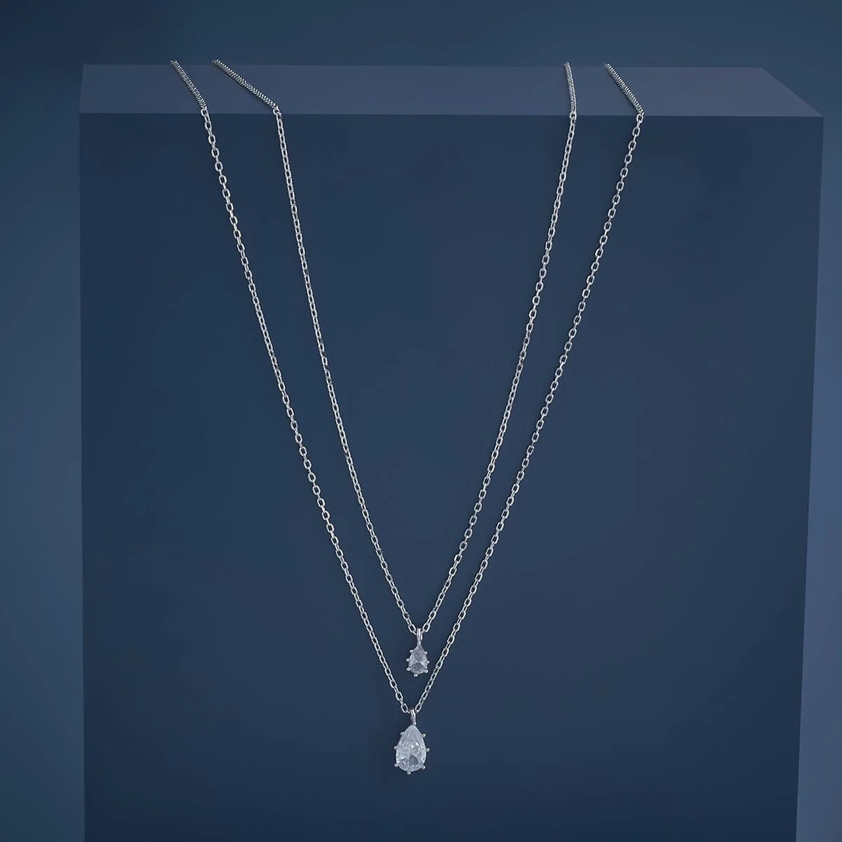 Silver White Stone Necklace