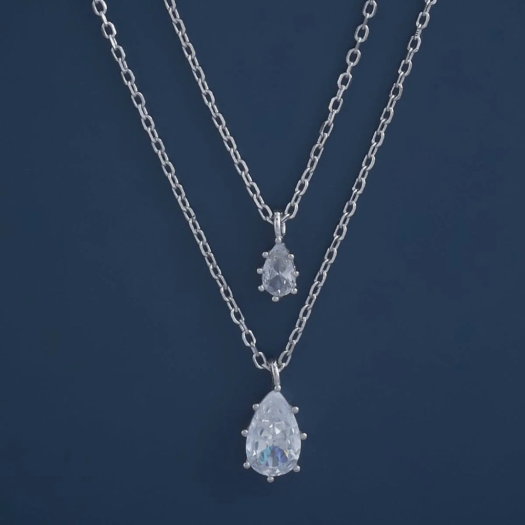 Silver White Stone Necklace