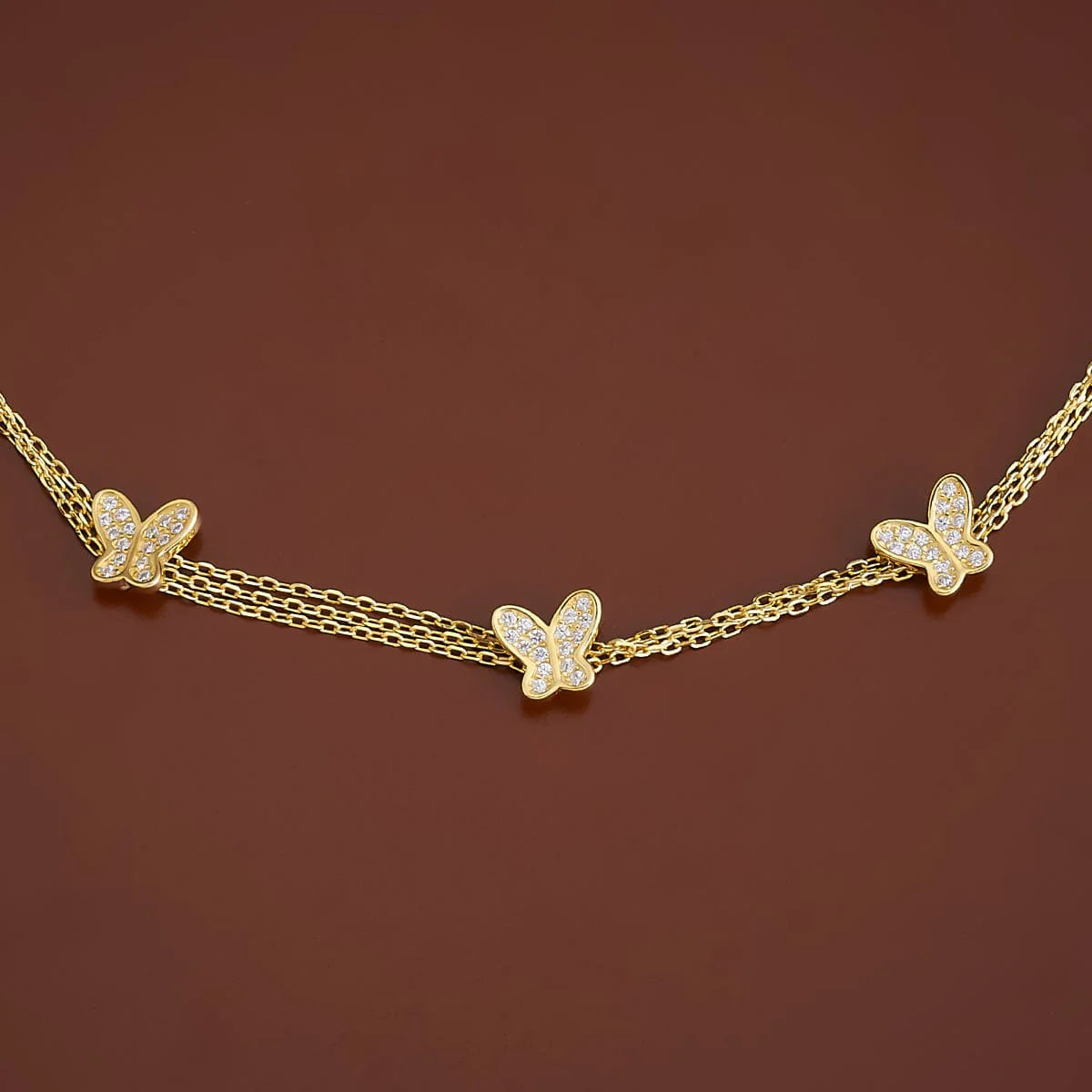 Short butterfly Silver Necklace