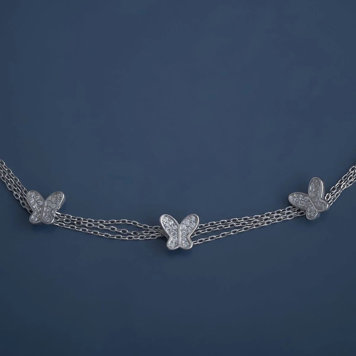 Short butterfly Silver Necklace