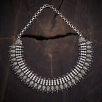 Pink Stone Silver Work Necklace