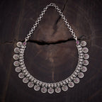 Pink Stone Silver Necklace