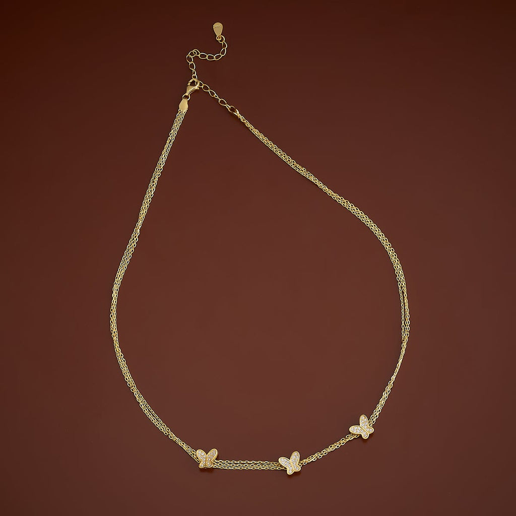 Short butterfly Silver Necklace