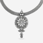 White Stone Silver Necklace