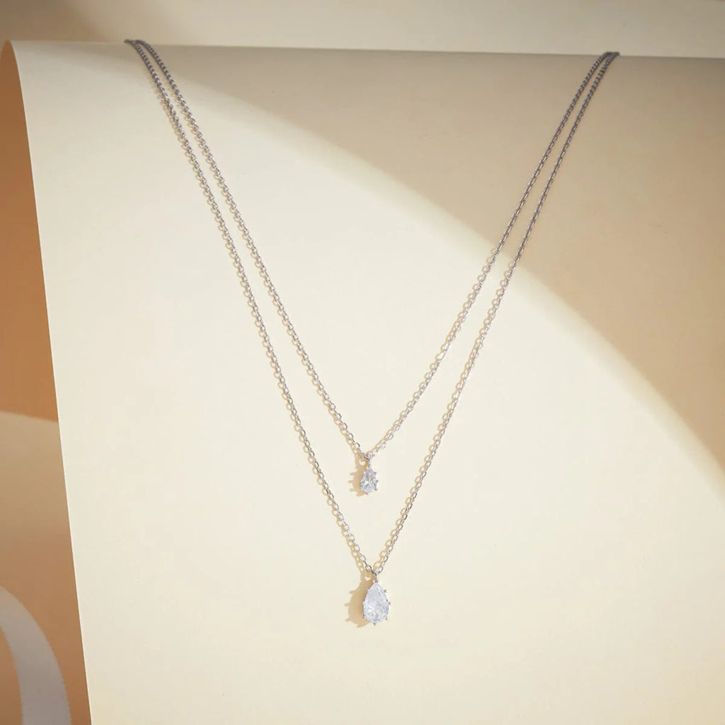 Silver White Stone Necklace