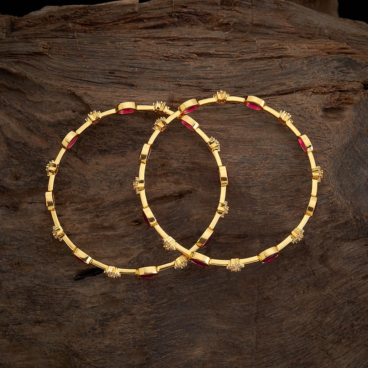 Silver Zircon Bangle Pair Bangle