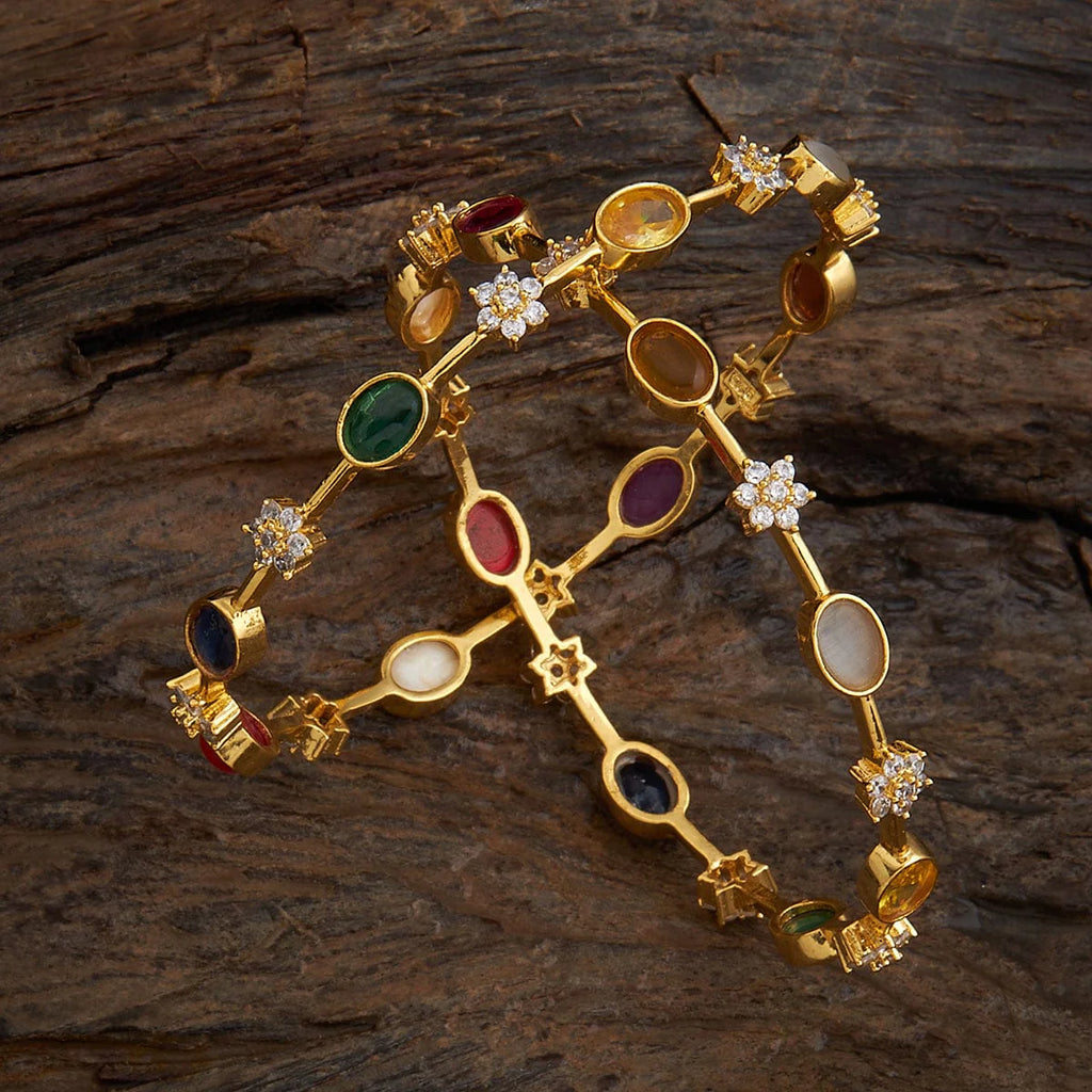 Silver Zircon Bangle Pair Bangle