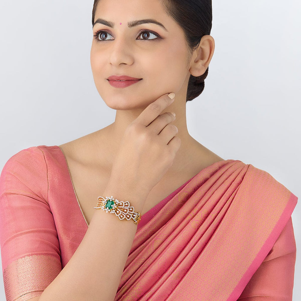 Silver Zircon Kada polish of rhodium-gold 35