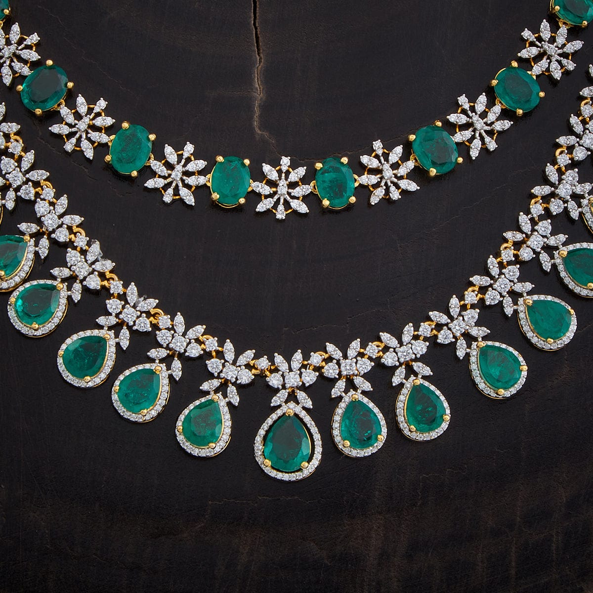 Silver Zircon Necklace Thread  Long