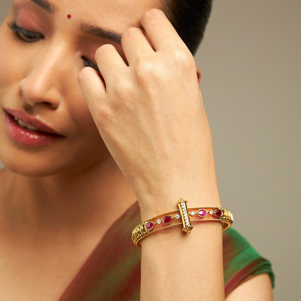 Silver Temple Bangle 38