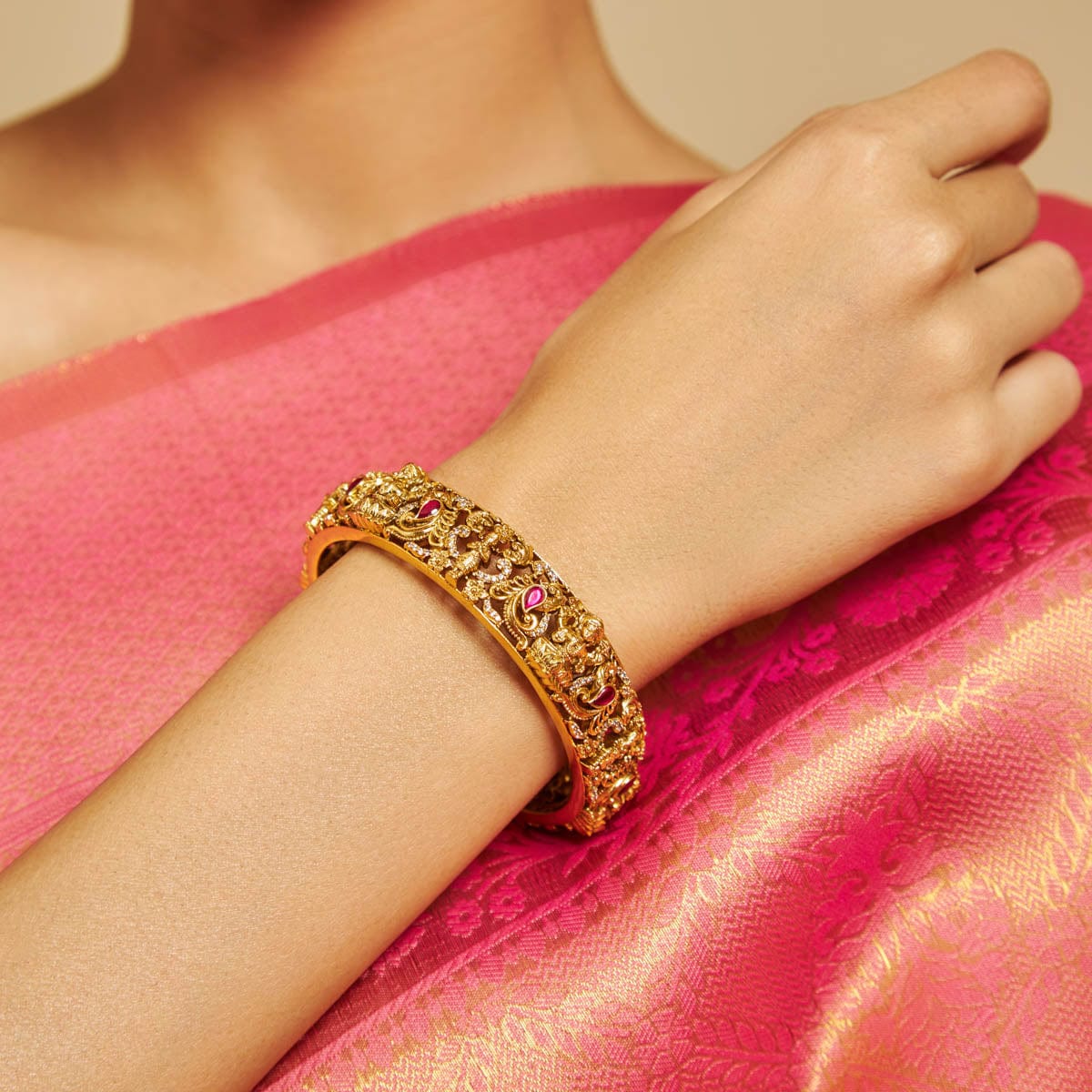 Silver Temple Bangle 12