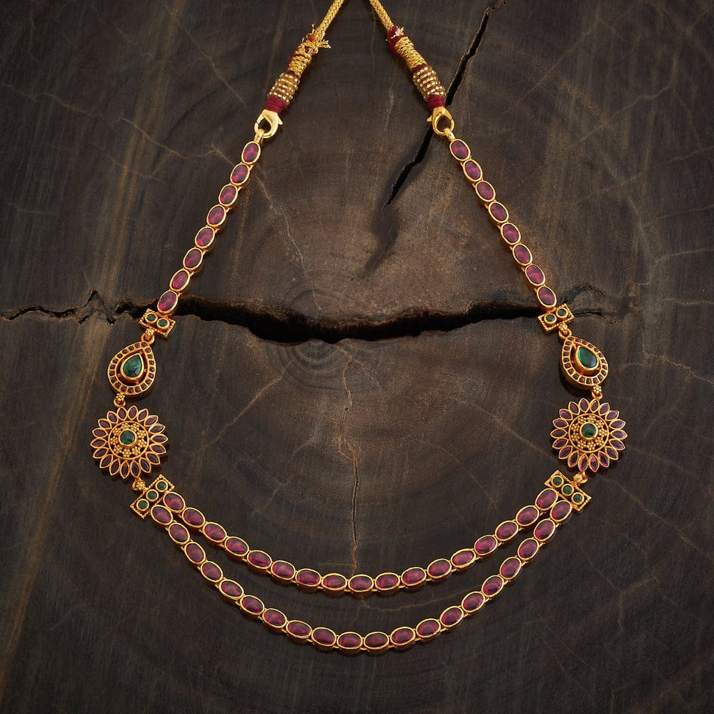 Silver Temple Necklace double-chain