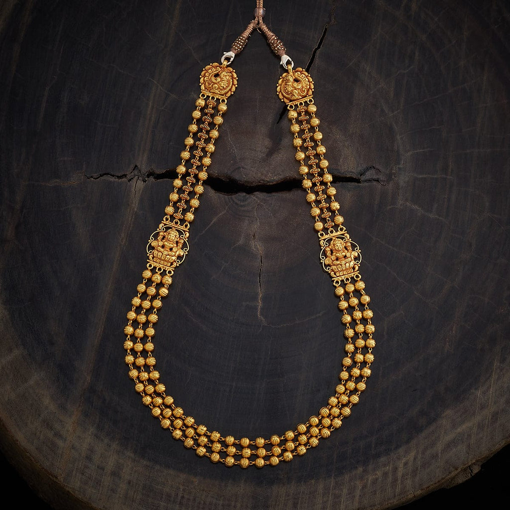 Silver Temple Necklace goddess Lakshmi's carving