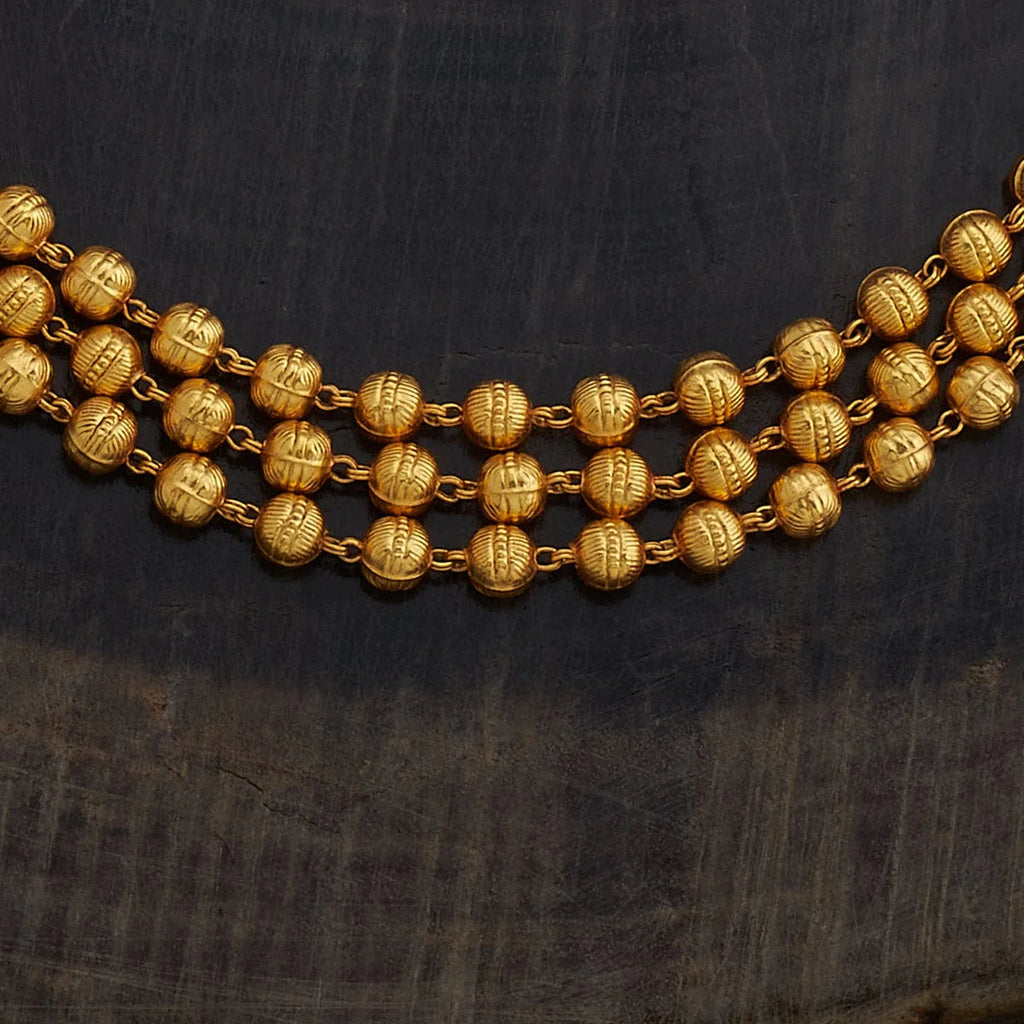 Silver Temple Necklace goddess Lakshmi's carving