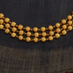 Silver Temple Necklace goddess Lakshmi's carving