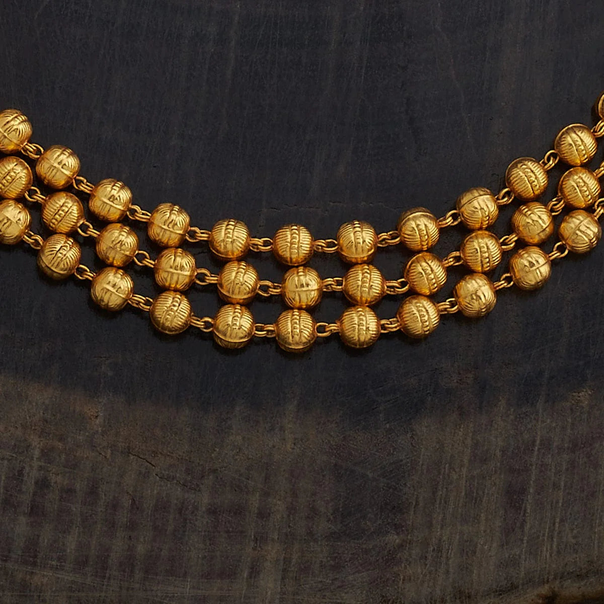 Silver Temple Necklace goddess Lakshmi's carving