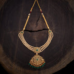 Silver Temple Necklace white zircon stones